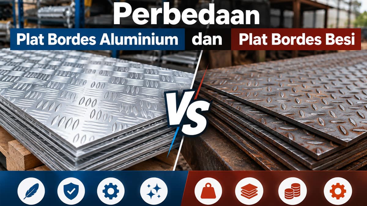 Perbedaan Plat Bordes Aluminium dan Plat Bordes Besi