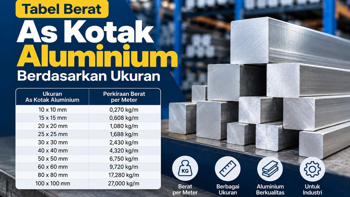Tabel Berat As Kotak Aluminium Berdasarkan Ukuran