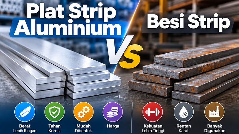 Plat Strip Aluminium vs Besi Strip